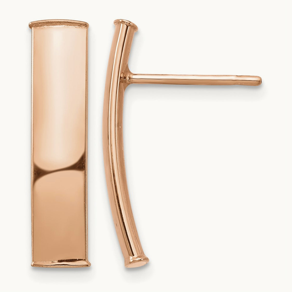 Polished Post Earrings — 14K Rose Gold