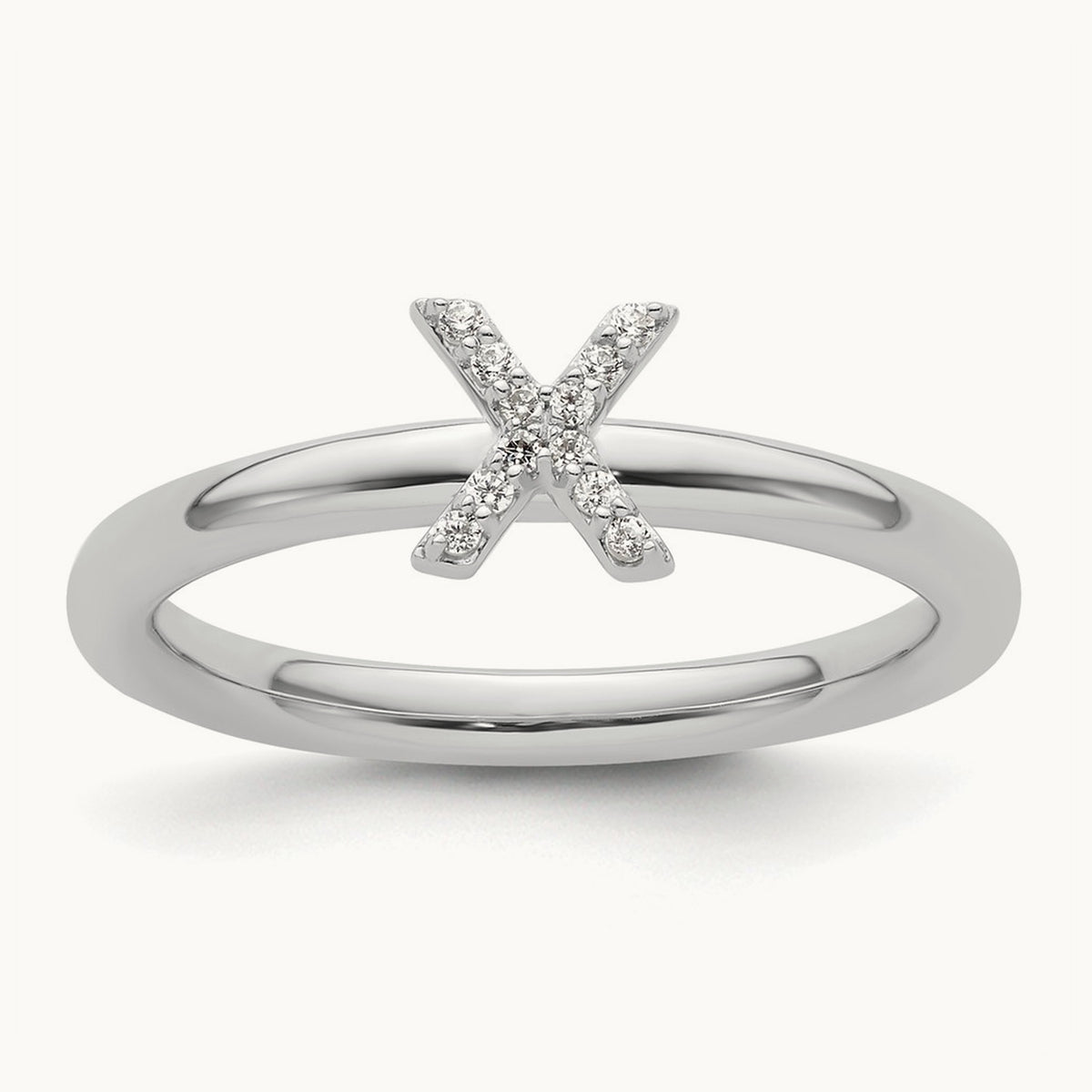 Stackable Diamond Ring — 14K White Gold, X