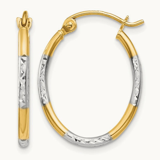 w/ Diamond Cut Oval Hoop Earrings — photo set