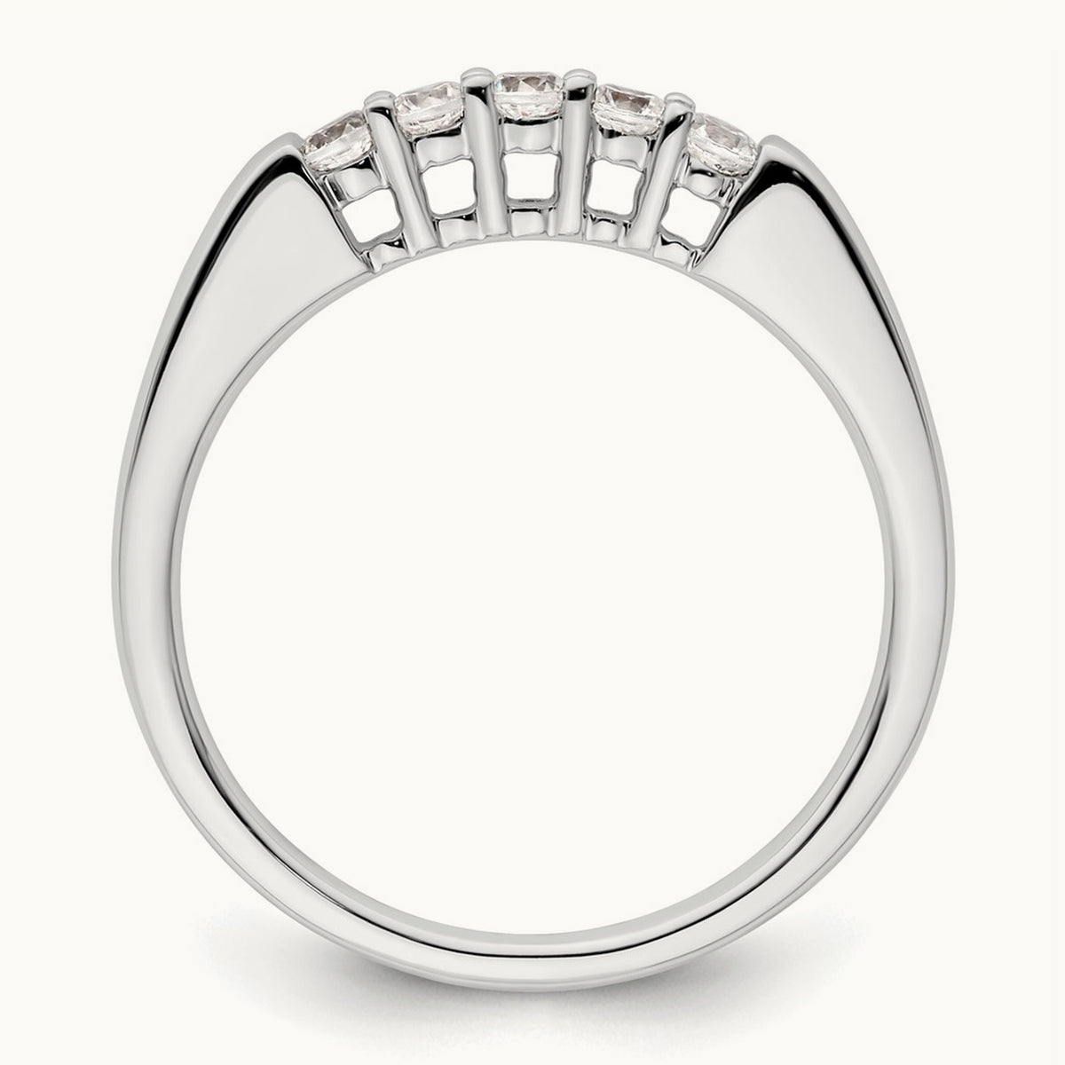5-Stone Diamond Band, 14K White Gold