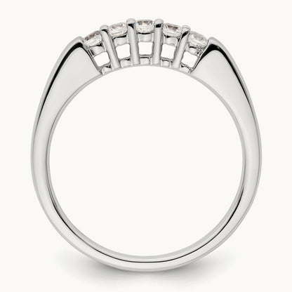 5-Stone Diamond Band, 14K White Gold