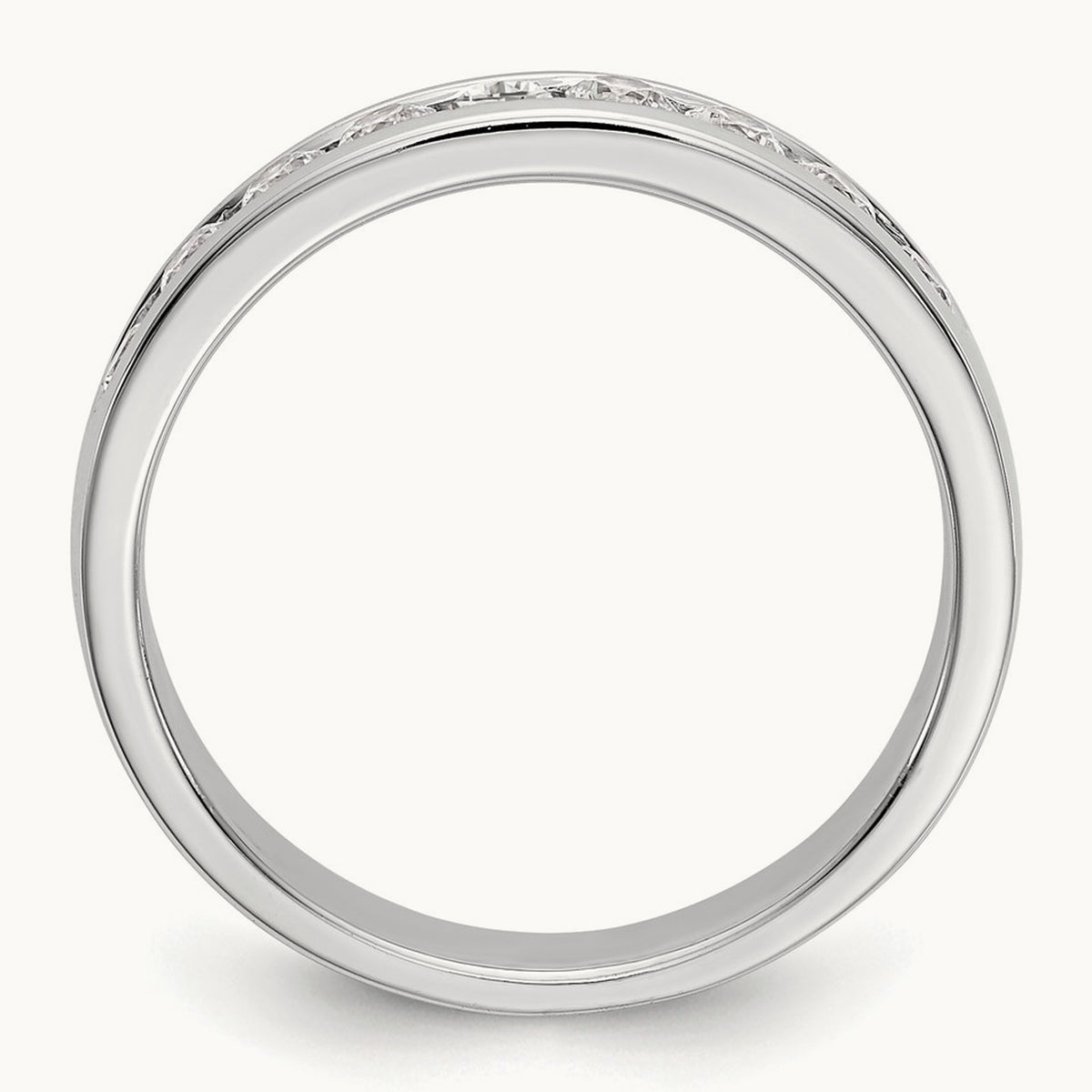 9- Stone Closed Channel Band Mounting, 2.4mm, 14K White Gold
