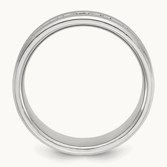 IBGoodman Men's Satin Cr. Sapphire Diamond Complete Ring, 14K White Gold