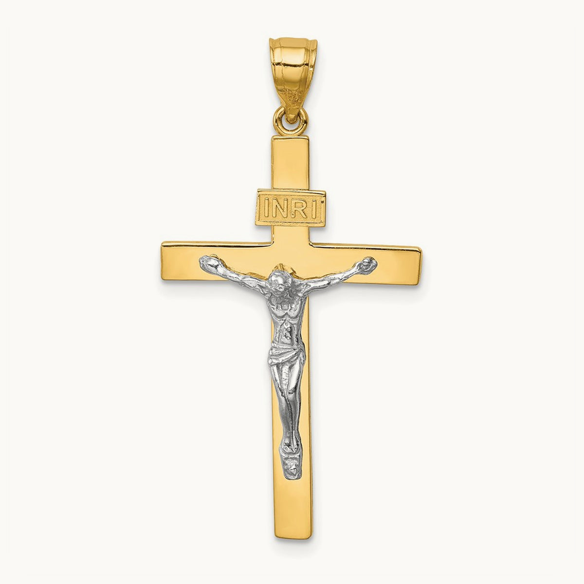 INRI Crucifix Pendant, 14K Two-tone