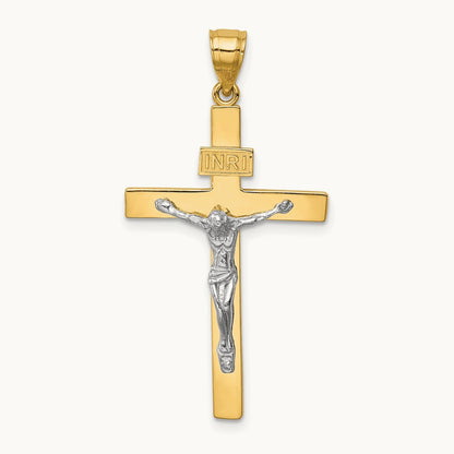 INRI Crucifix Pendant, 14K Two-tone