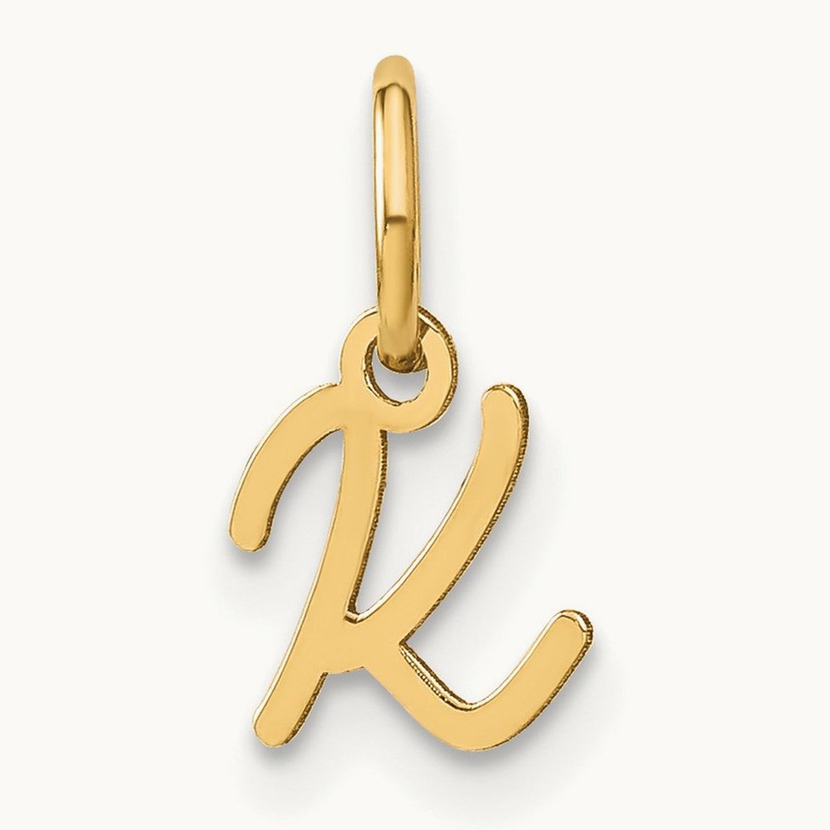 Upper case Initial Charm — 14K Yellow Gold, K