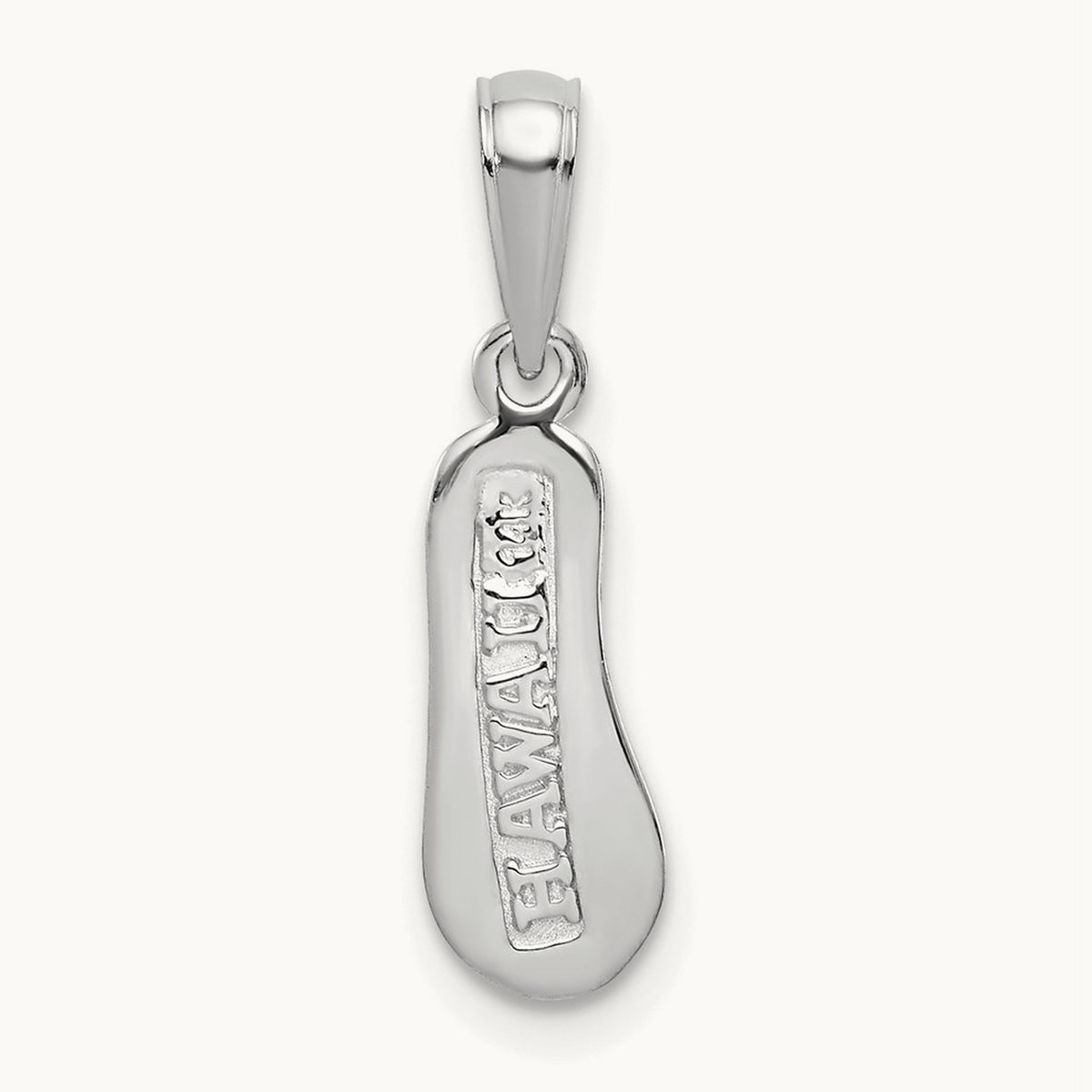 3D HAWAII Flip-Flop Pendant — 14K White Gold