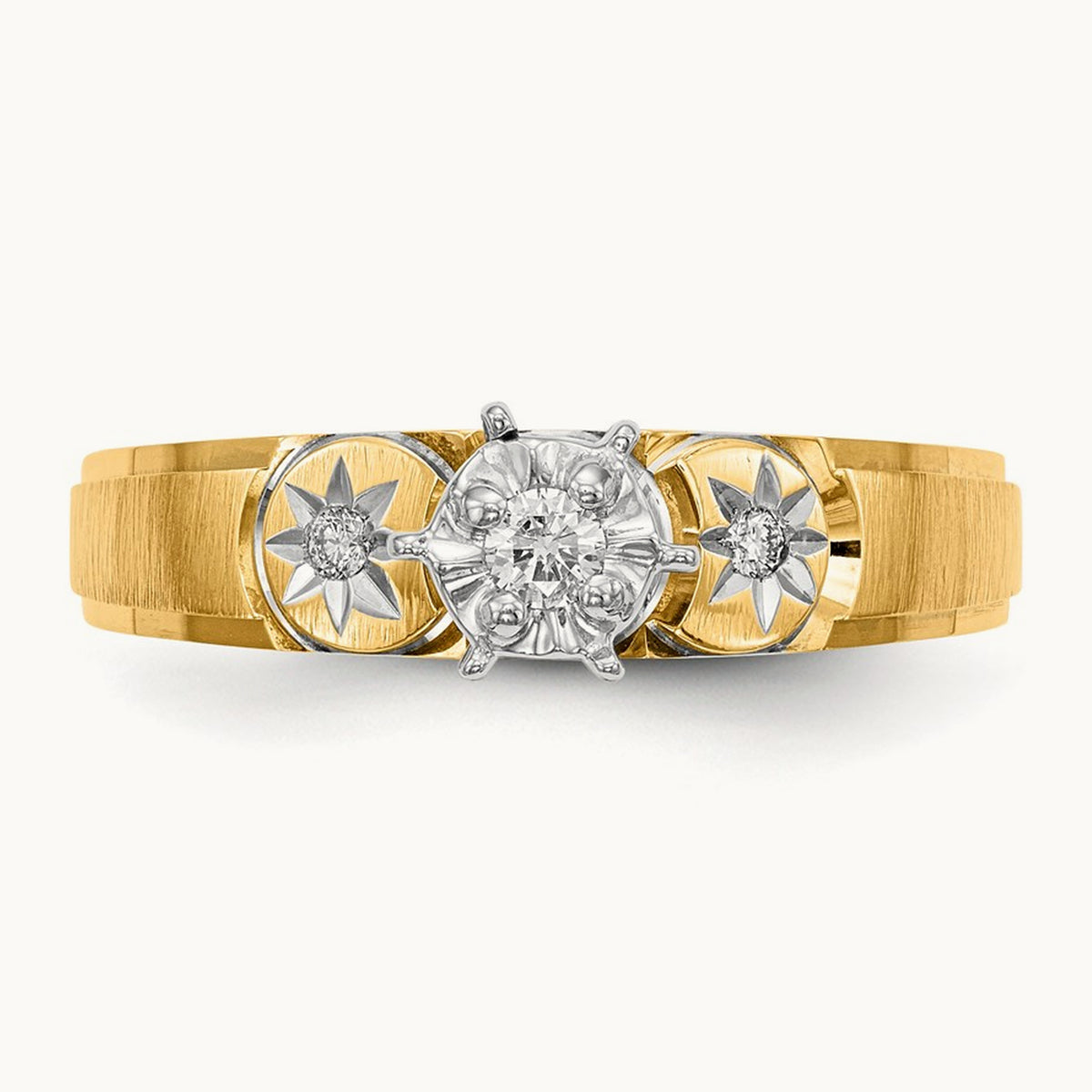 AA Quality Trio Complete Engagement Ring, 14K