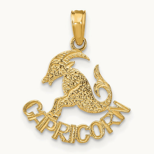CAPRICORN Zodiac Charm — 14K Yellow Gold