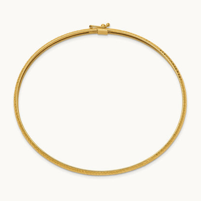 Textured Flexible Bangle — 14K Yellow Gold