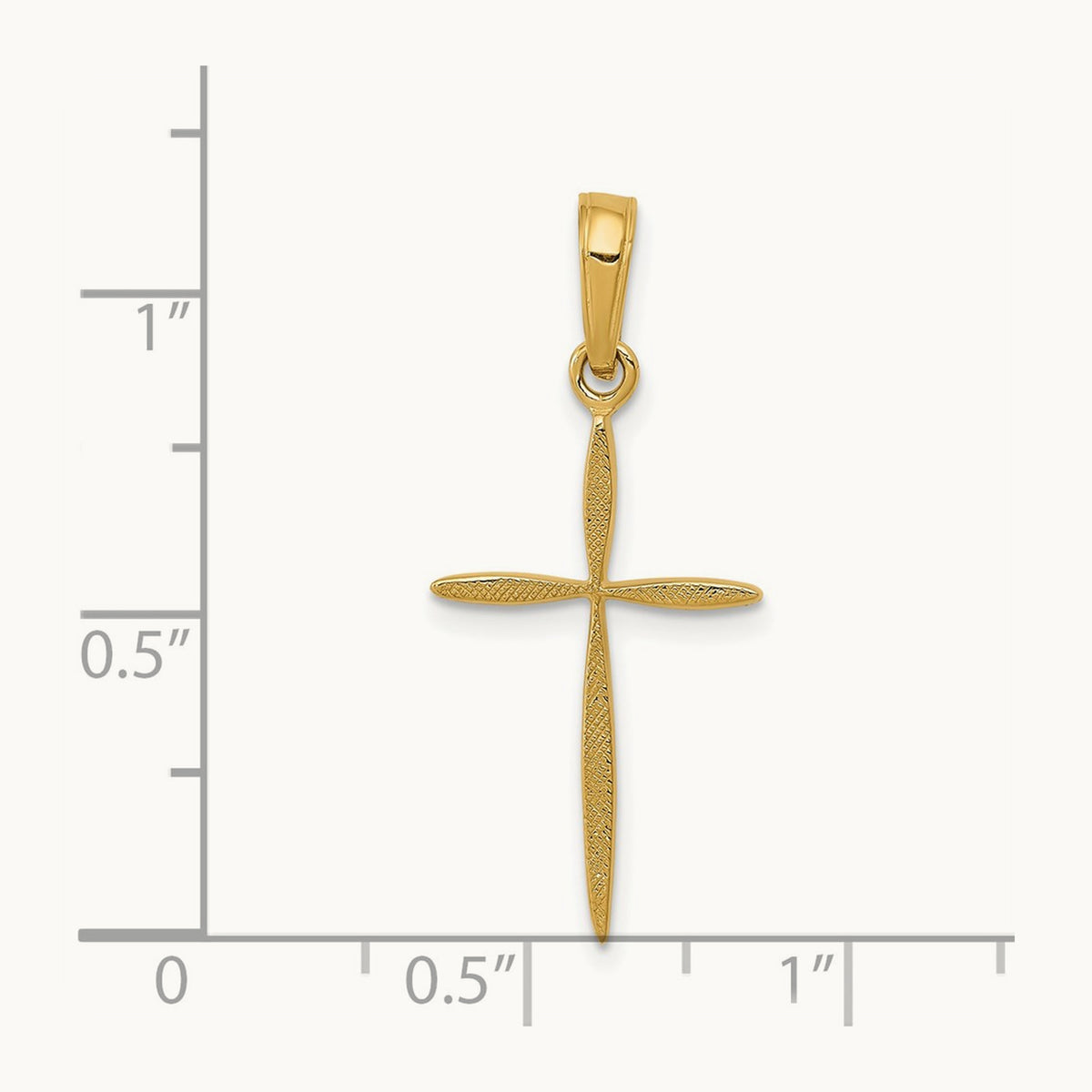 Polished Cross With Tapered Ends Pendant, 14K