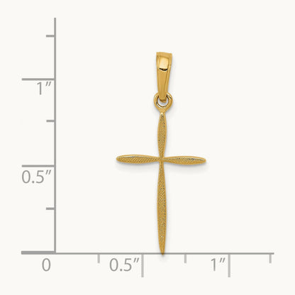 Polished Cross With Tapered Ends Pendant, 14K