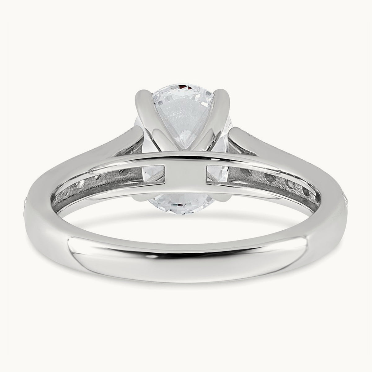 Oval Engagement Ring, 1.75 ct tw Lab-Grown Diamond — 14K White Gold