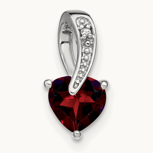 Garnet and Diamond Heart Pendant — photo set