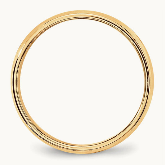 Lightweight Milgrain Half Round Band, 6mm, 10K Yellow Gold