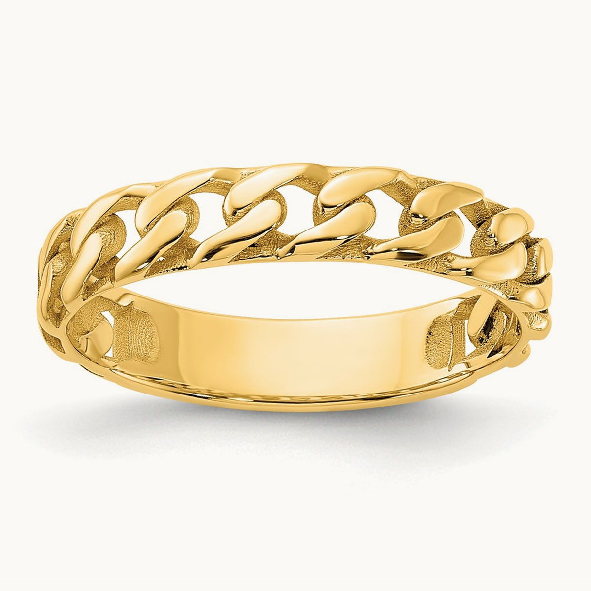 Polished Curb Link Ring — 4mm