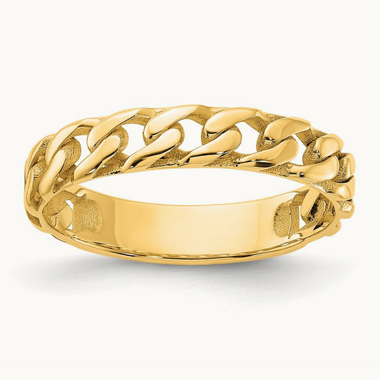 Polished Curb Link Ring — 4mm