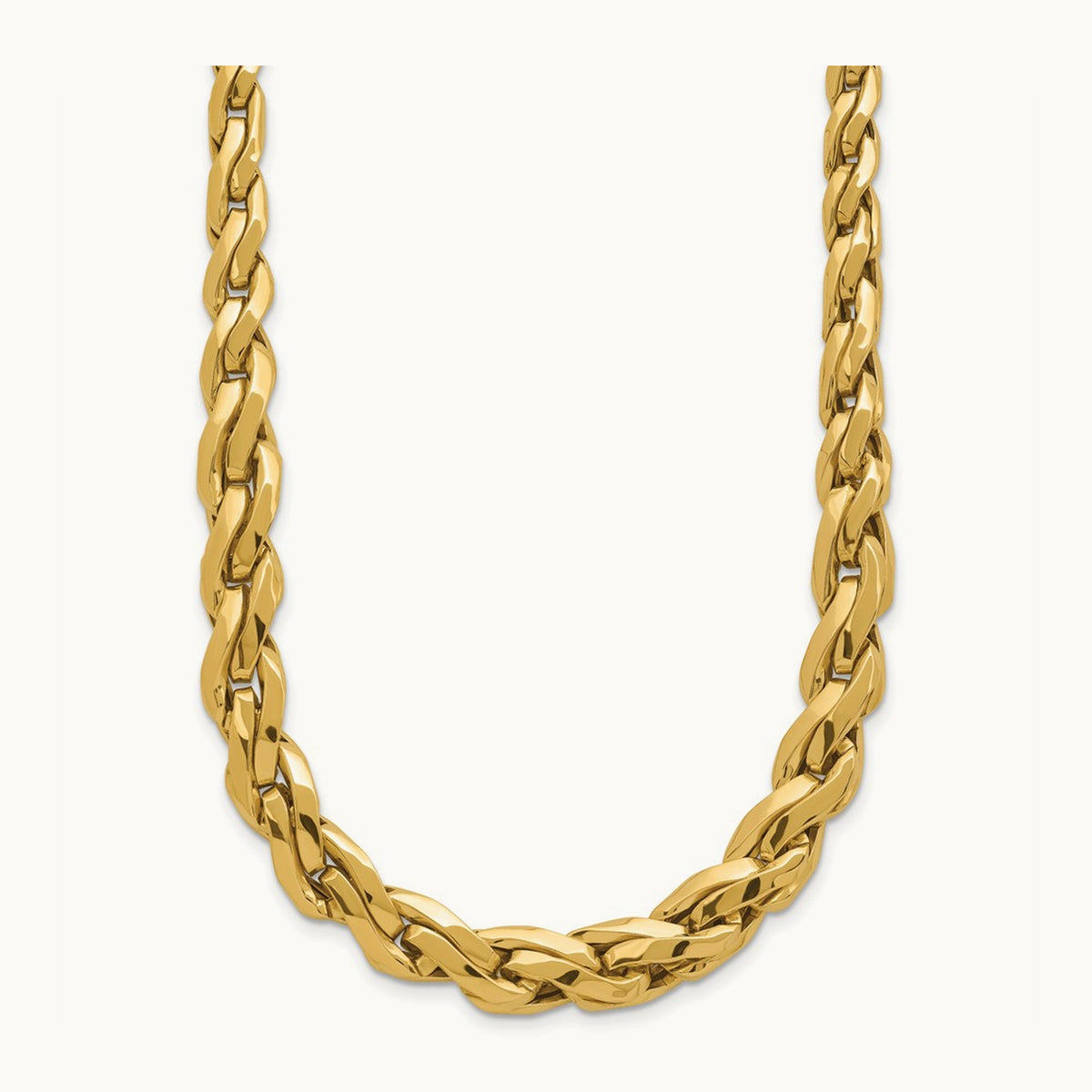 Polished Graduated Fancy Link 18in Necklace, 14K