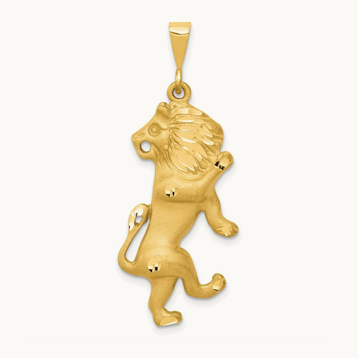 Satin Diamond-cut Leo Zodiac Charm — photo set