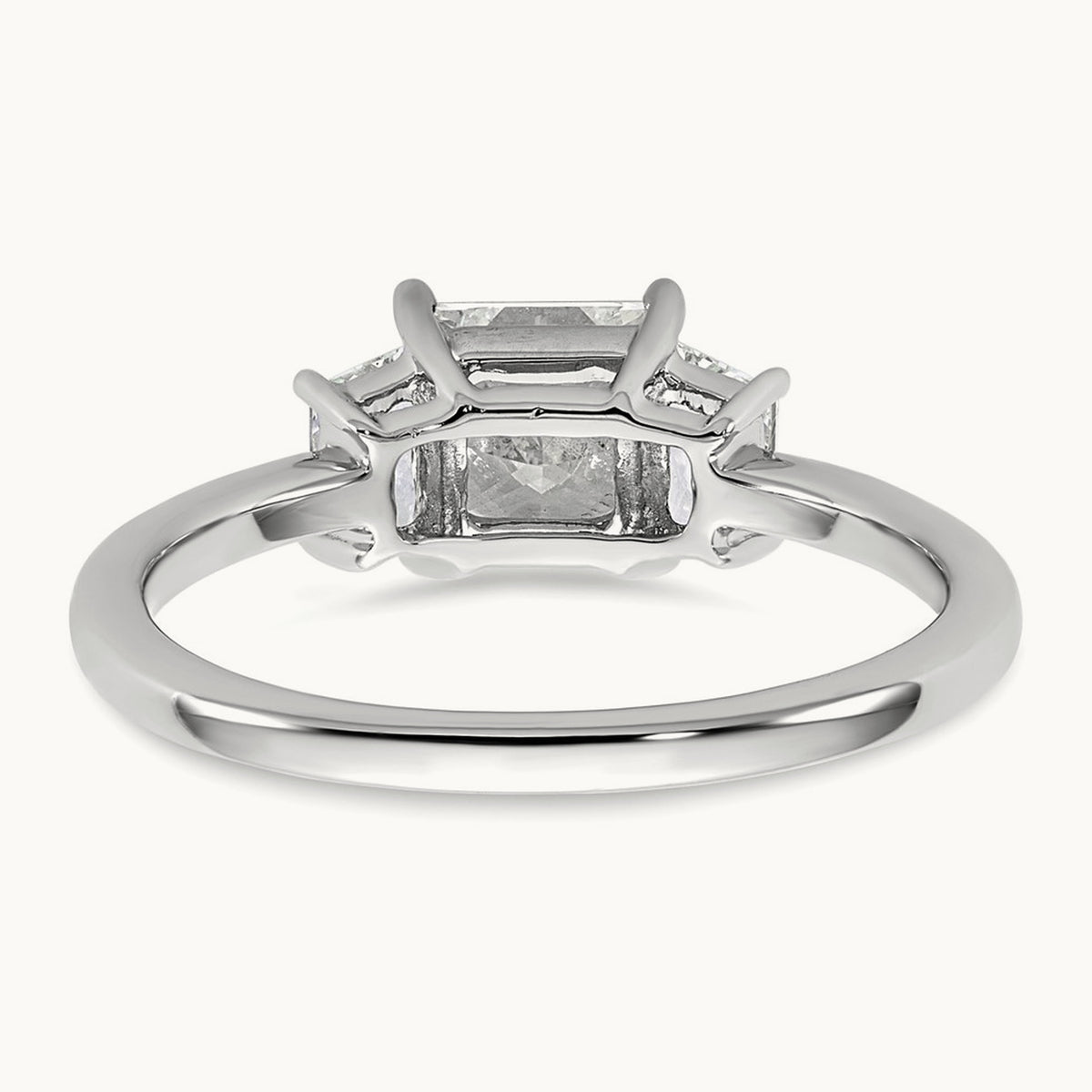 Princess & Trapezoid Engagement Ring, 1.25-4.00 ct tw Lab-Grown Diamond — 1 3/8 ct, 14K White Gold