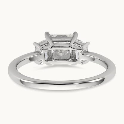 Princess & Trapezoid Engagement Ring, 1.25-4.00 ct tw Lab-Grown Diamond — 1 3/8 ct, 14K White Gold