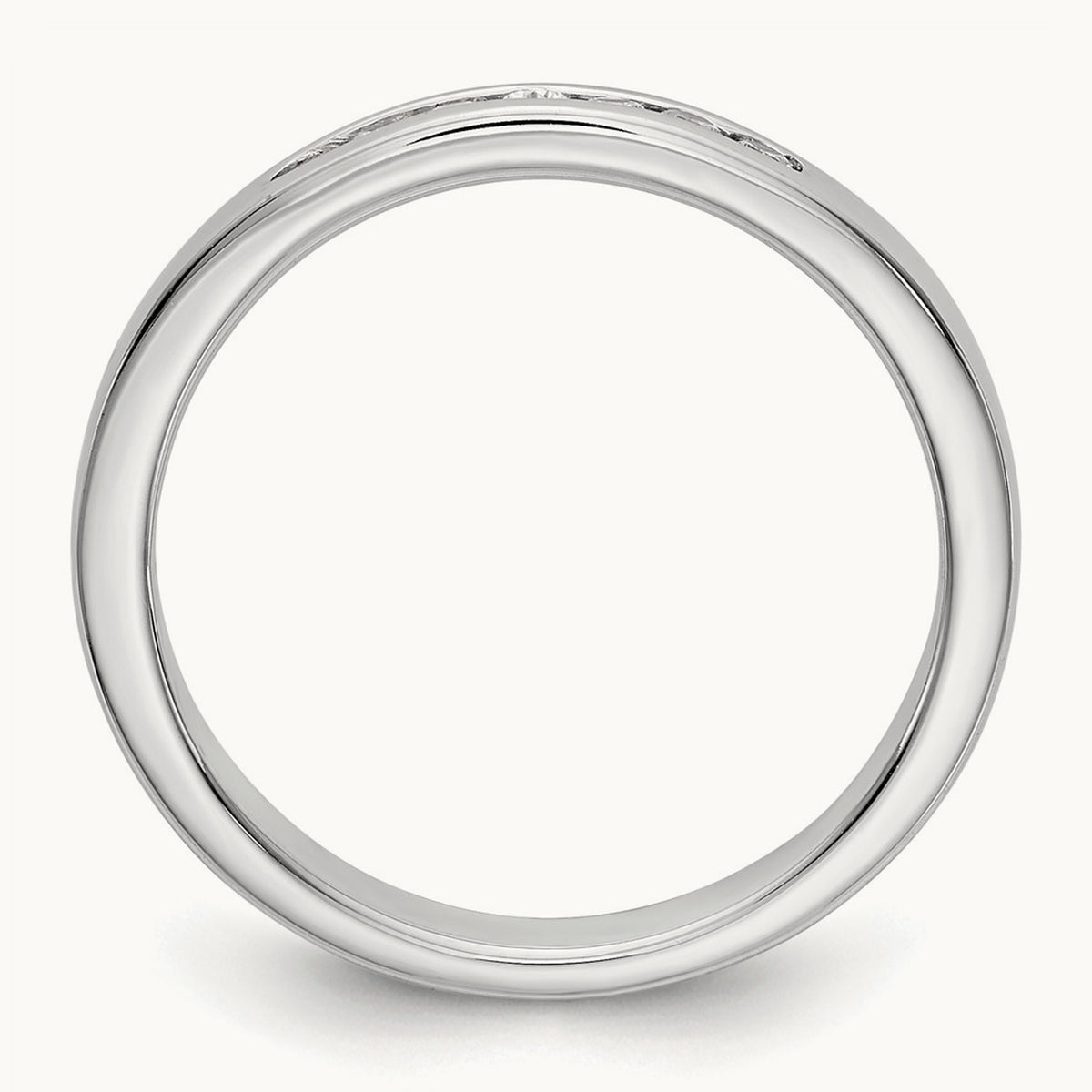 7-Stone Diamond Channel Band, 14K White Gold
