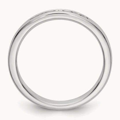 7-Stone Diamond Channel Band, 14K White Gold