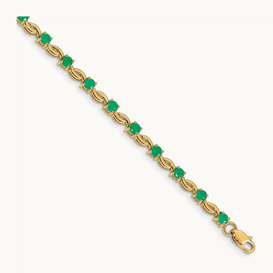 Emerald Bracelet — 14K Yellow Gold