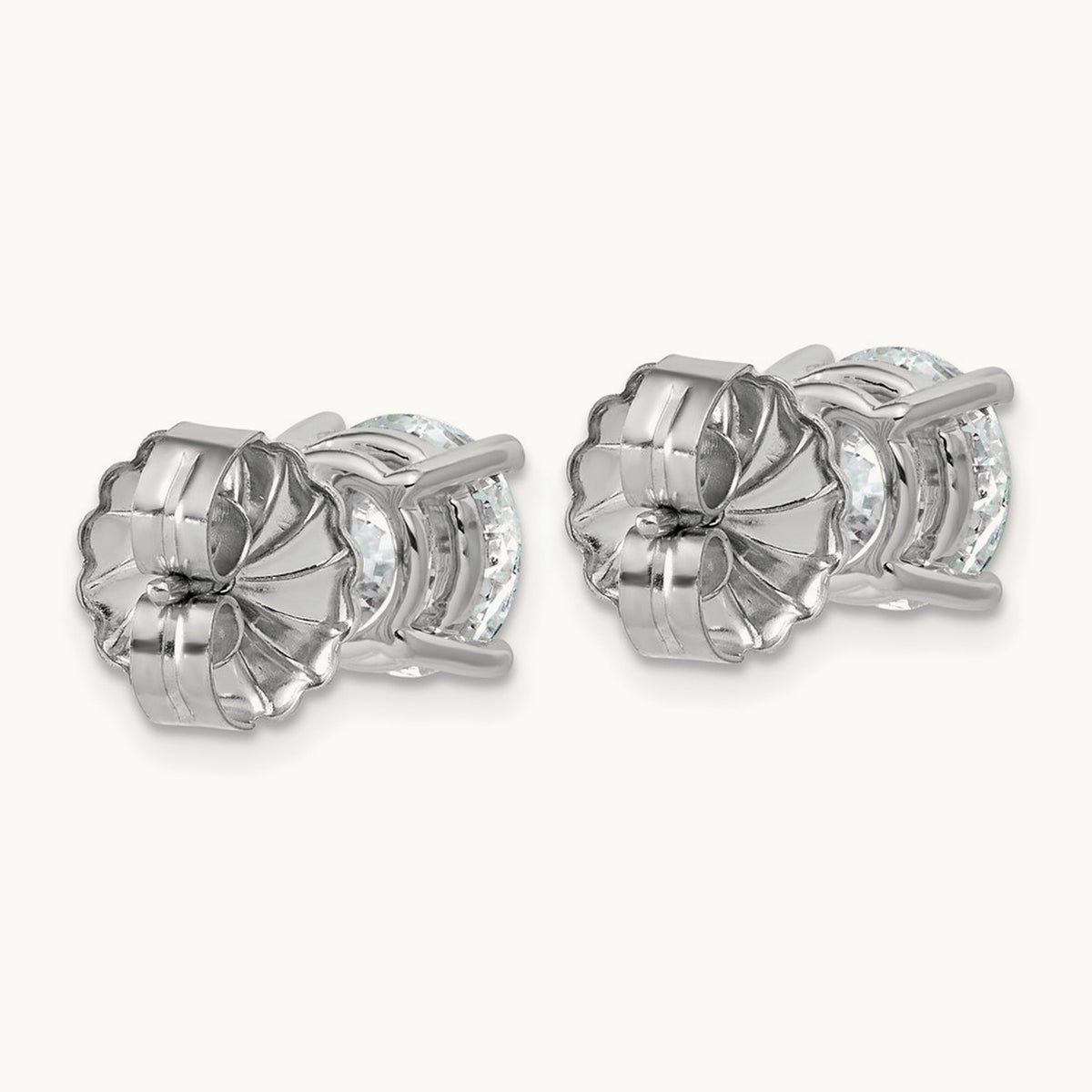 Round Lightweight Earrings, 0.25-6.00 ct tw Lab-Grown Diamond — 4 ct, 10K White Gold