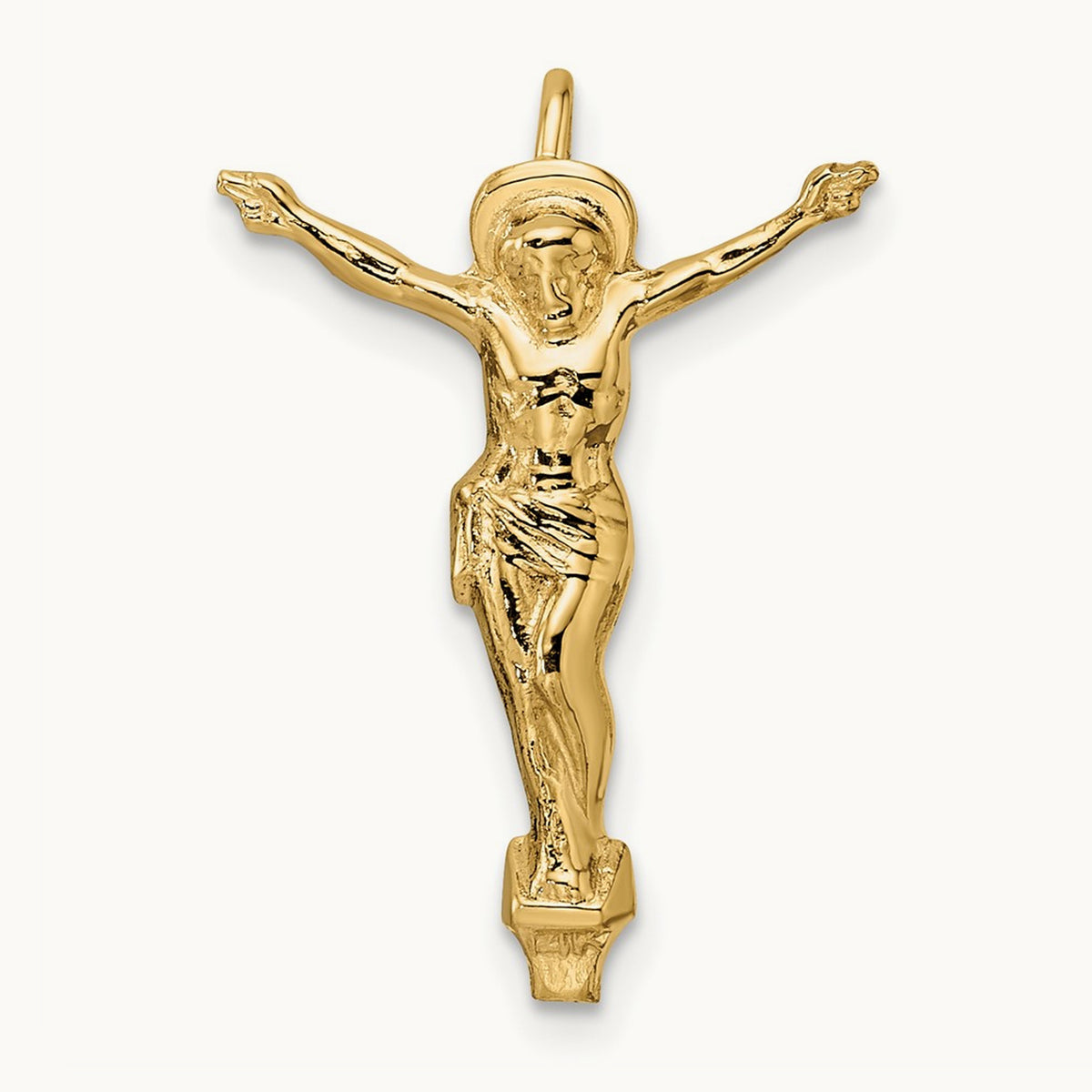 Polished Solid Risen Christ Chain Slide — 21.7mm