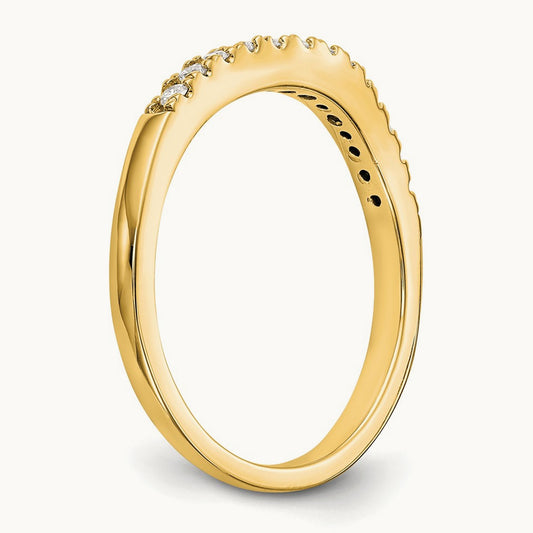 Set of 2 Curved Wedding Bands, 0.25-0.50 ct tw Lab-Grown Diamond — 1/3 ct, 14K Yellow Gold, 7