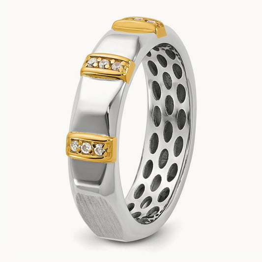 14ktt IB Goodman Mens Satin Complete 1/15ct Diamond Ring