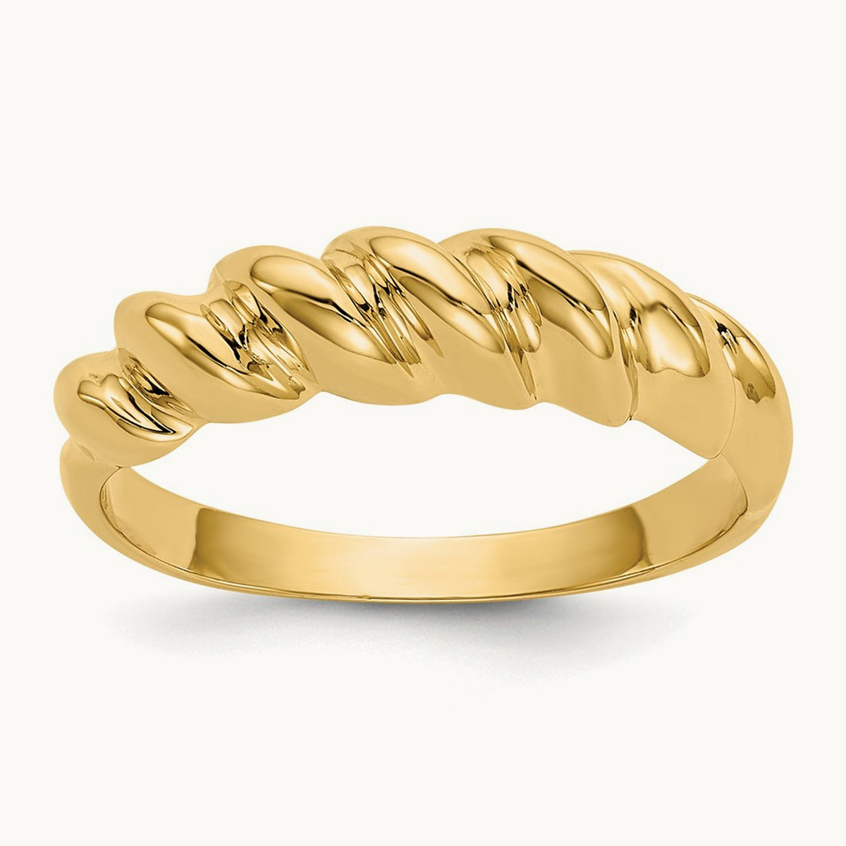 Polished Twisted Dome Ring, 14K