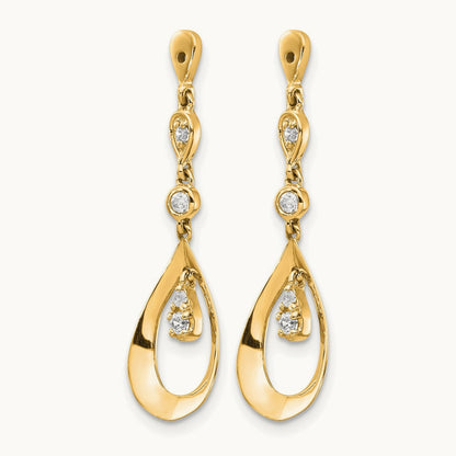Teardrop Dangle Diamond Earring Jackets — 14K Yellow Gold