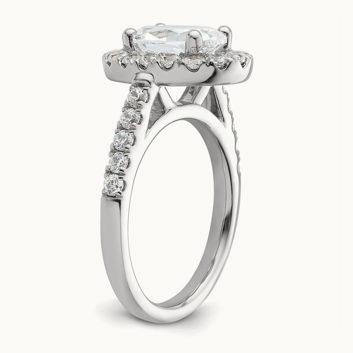 Oval Semi-Mount Engagement Ring — 7/8 ct (holds 2 ct center), 7