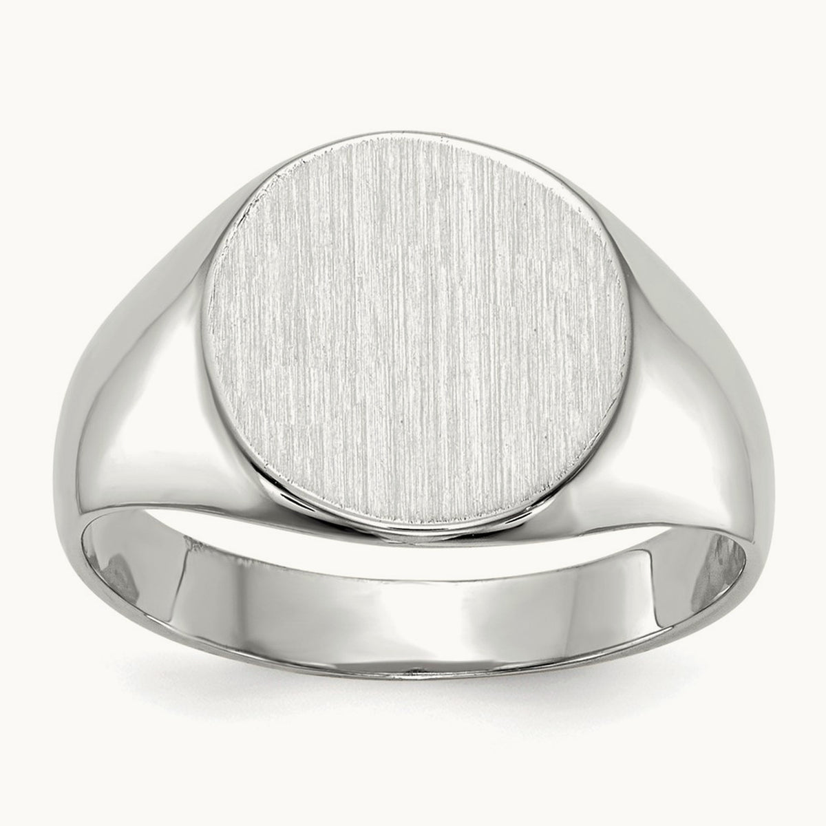 10.0x11. Closed Back Signet Ring, 0mm, 14K White Gold