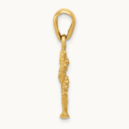 3-D Cactus Pendant, 14K