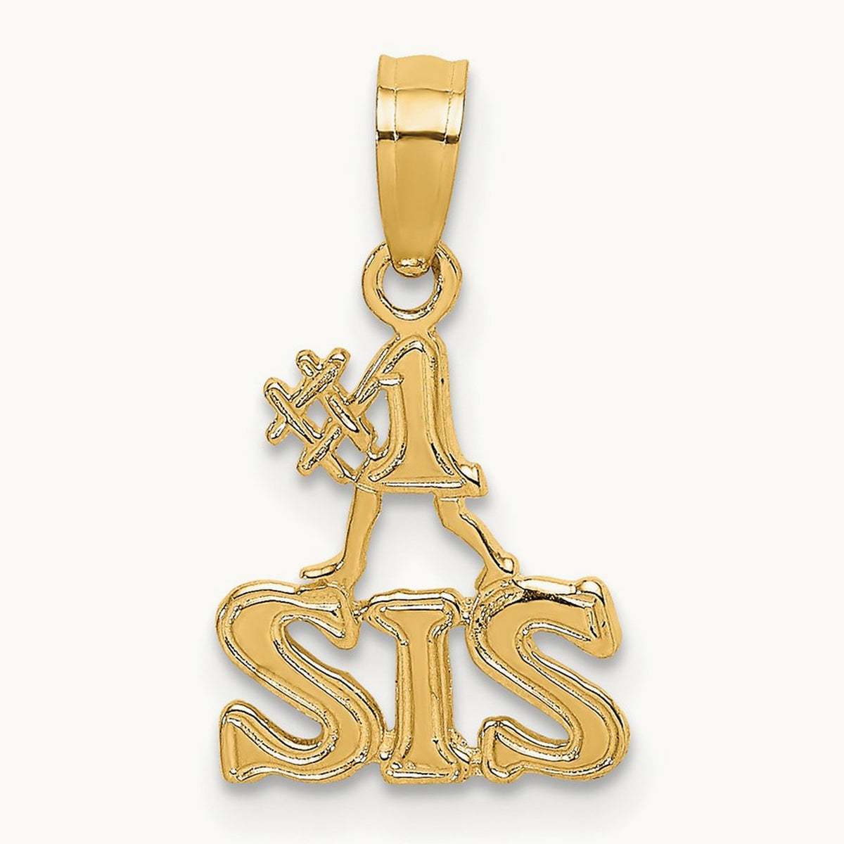 Polished #1 SIS Charm, 14K