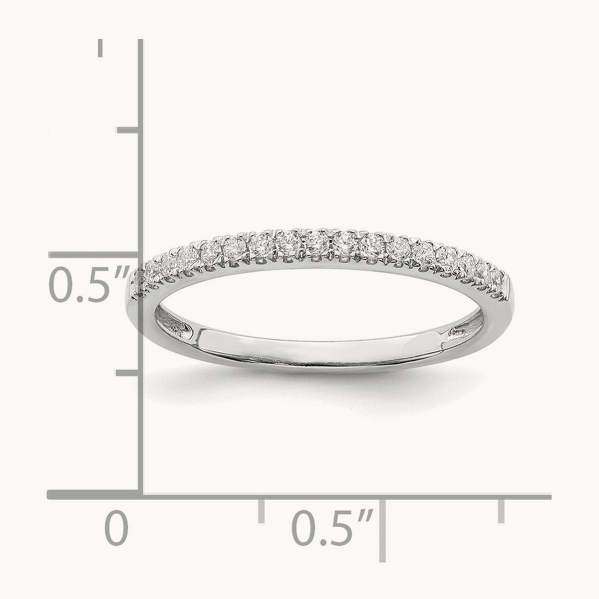 Wedding Band, 0.15 ct tw Lab-Grown Diamond — 14K White Gold