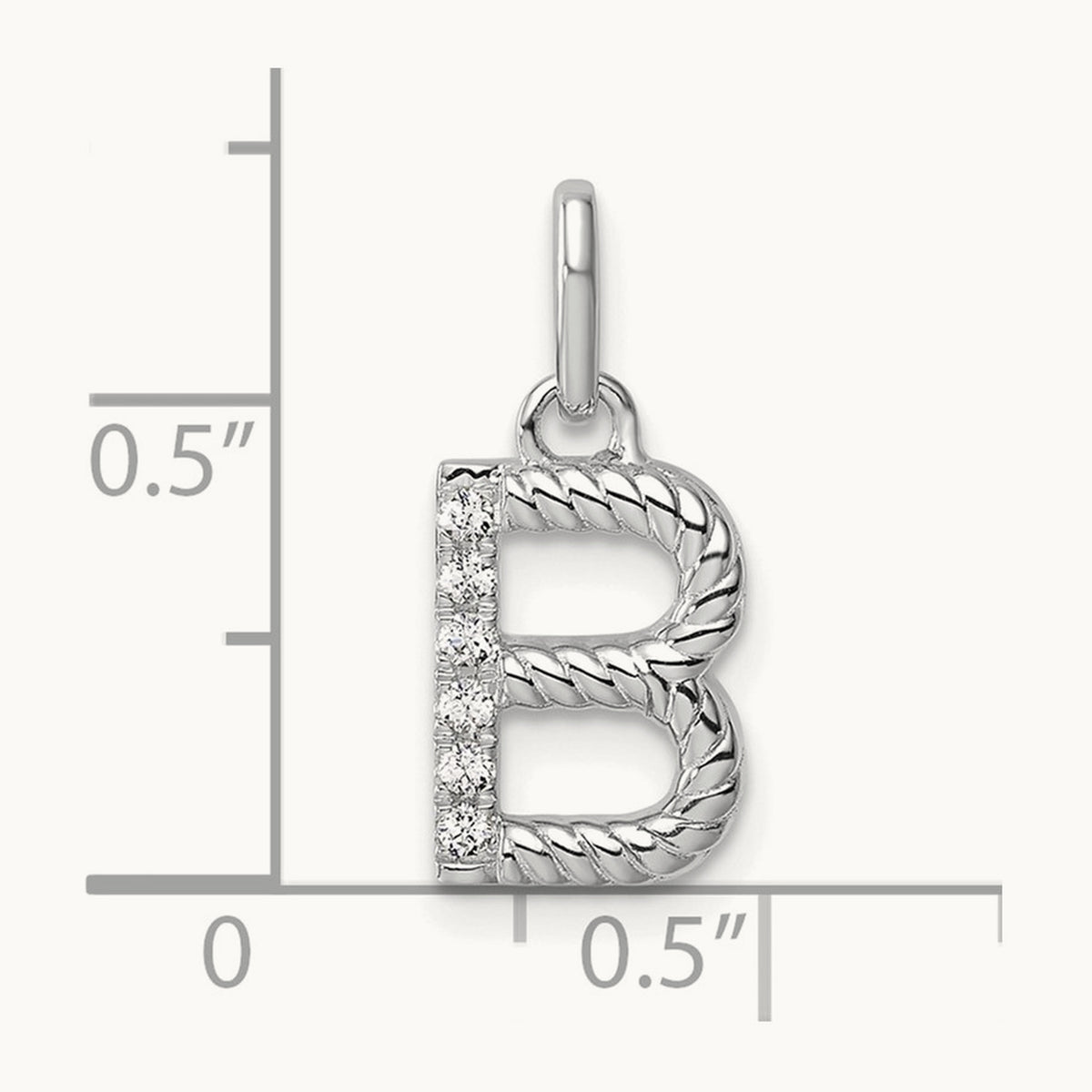 Twisted with Diamond Charm — 14K White Gold, B