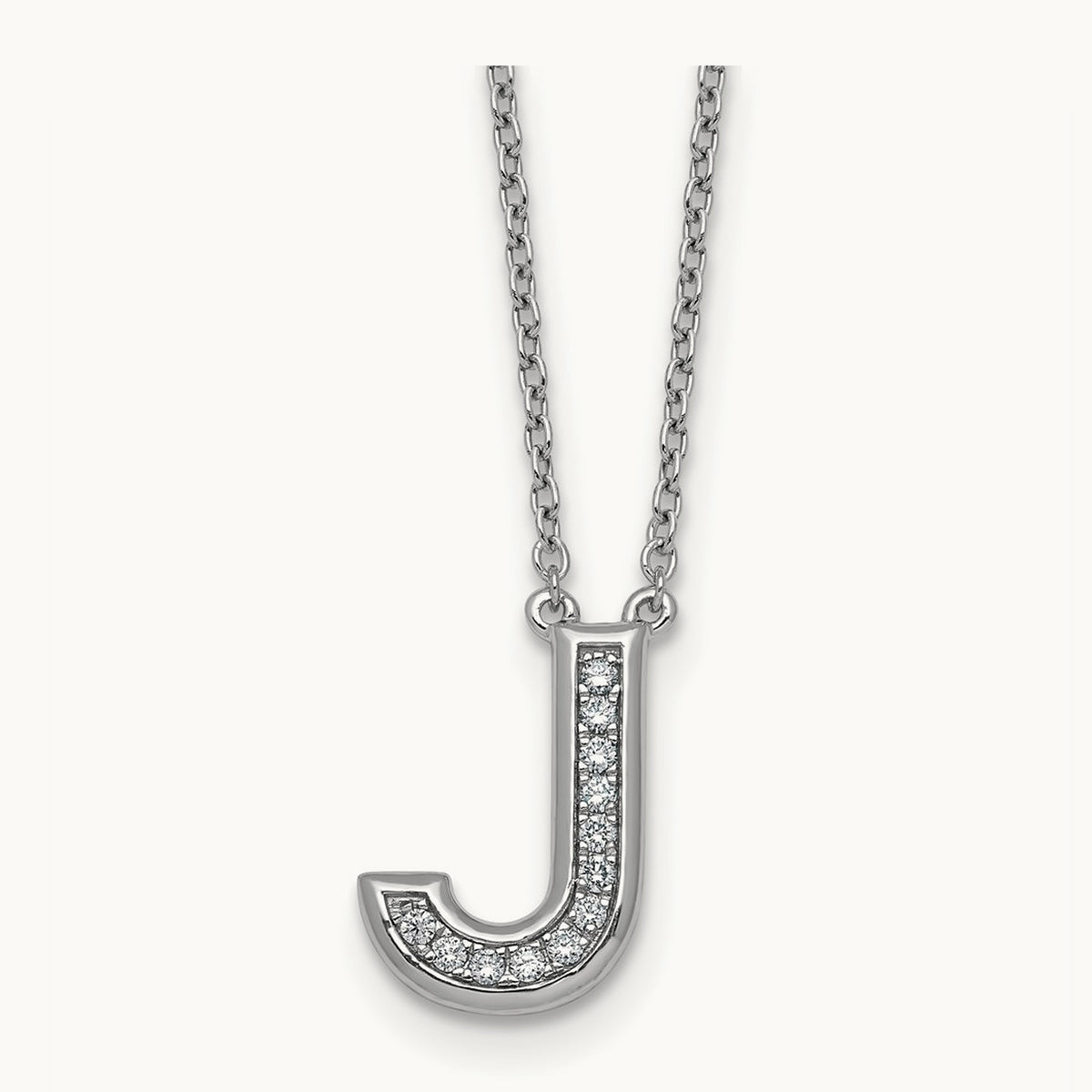 Initial J Necklace, 0.10 ct tw Lab-Grown Diamond