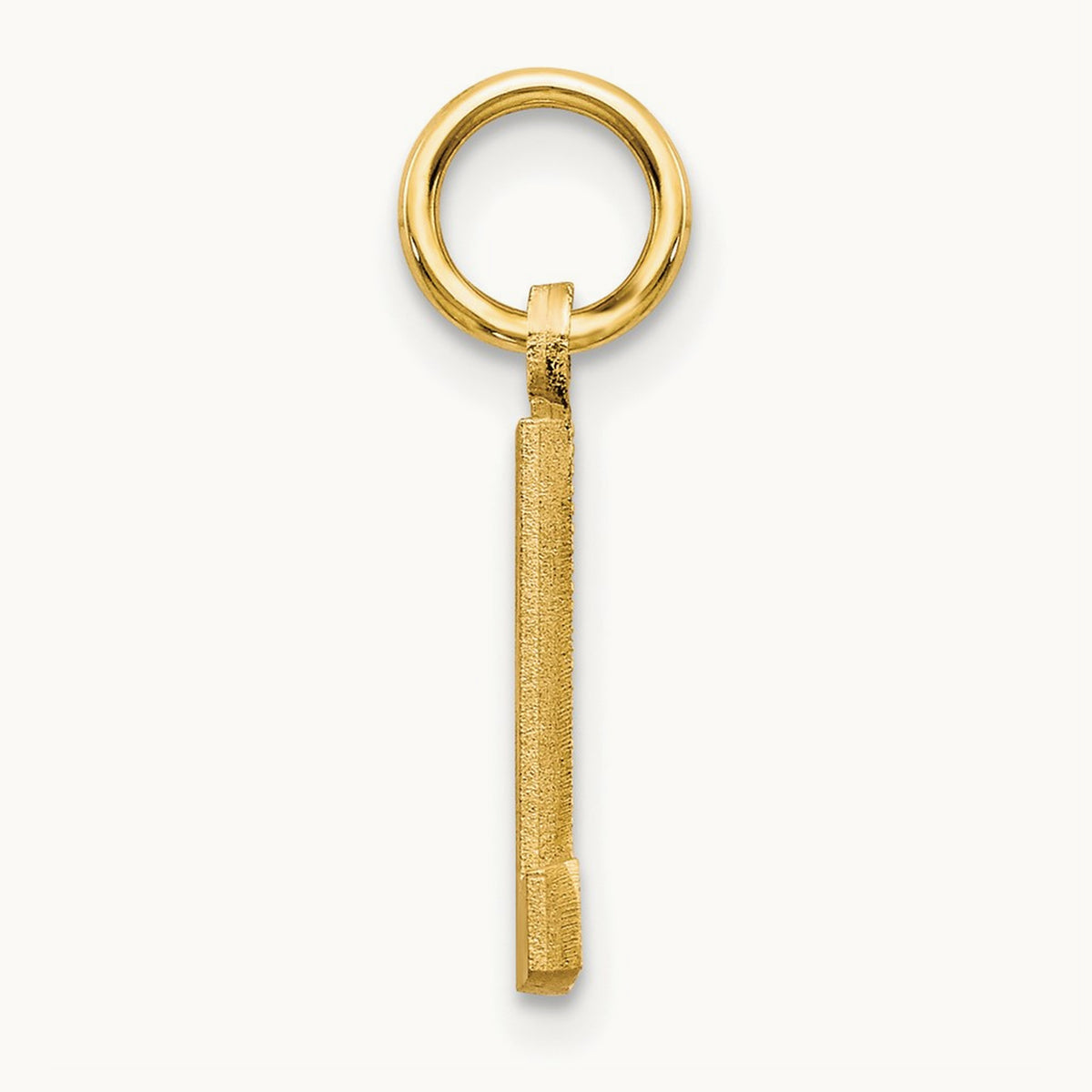 Satin Diamond-cut Initial Charm — 14K Yellow Gold, L