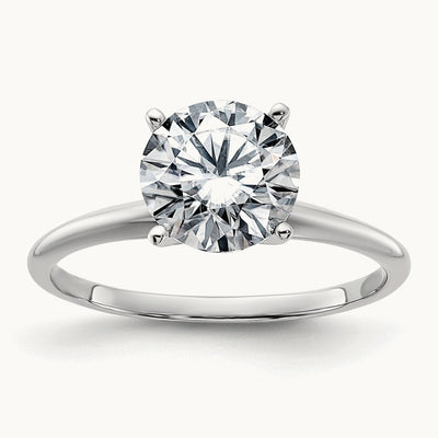Round Solitaire Engagement Ring, 2.00 ct tw Lab-Grown Diamond — 14K White Gold