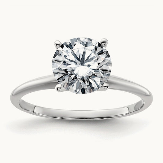 Round Solitaire Engagement Ring, 2.00 ct tw Lab-Grown Diamond — 14K White Gold