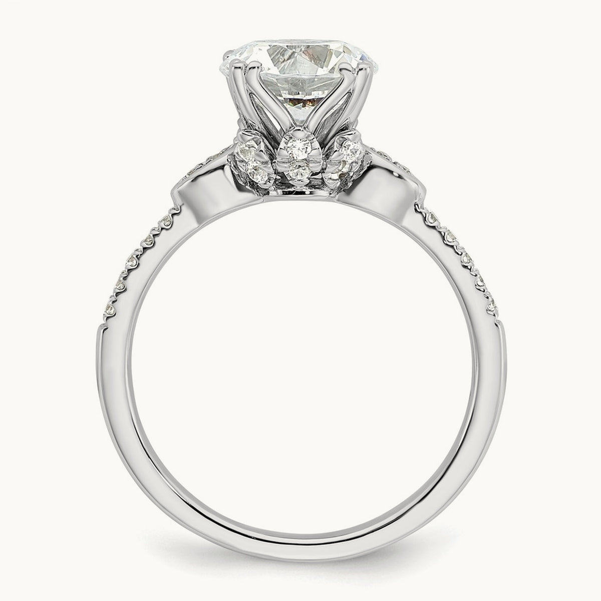Round Semi-Mount Engagement Ring — 2 ct, 7