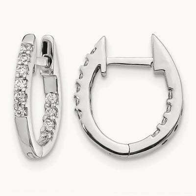 In/Out Diamond Hinged Hoop Earrings — 13mm