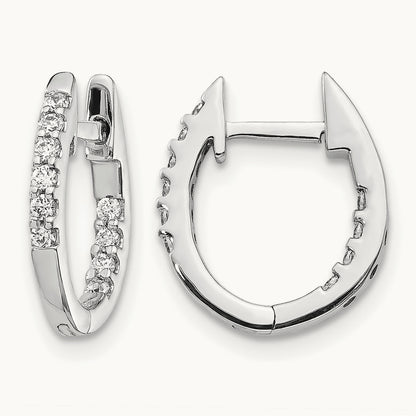 In/Out Diamond Hinged Hoop Earrings — 13mm