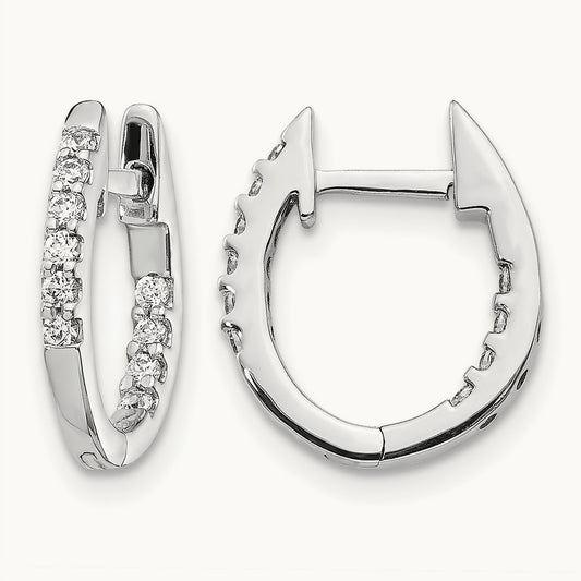 In/Out Diamond Hinged Hoop Earrings — 13mm