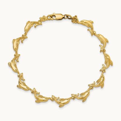 Dolphin Bracelet, 14K