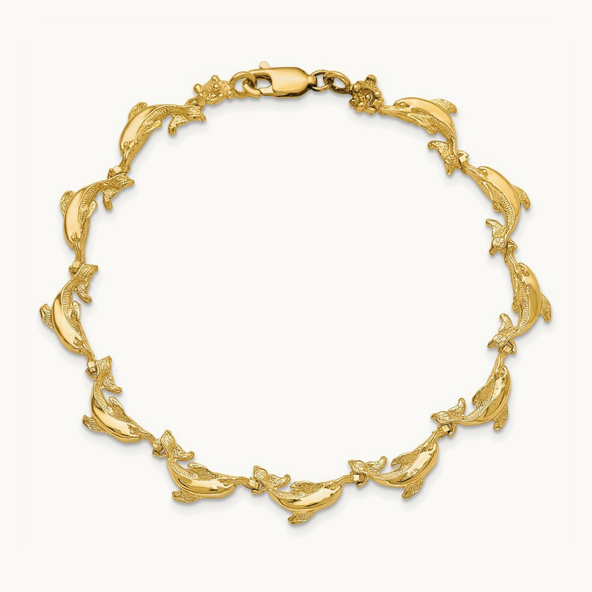 Dolphin Bracelet, 14K